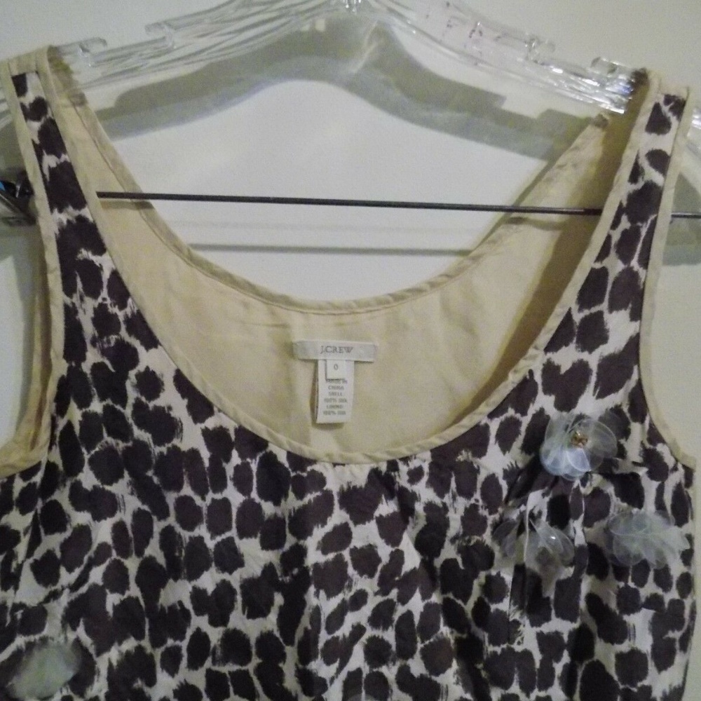 J. Crew Leopard Print Blouse w/ Accents, 0 - Picture 2 of 3